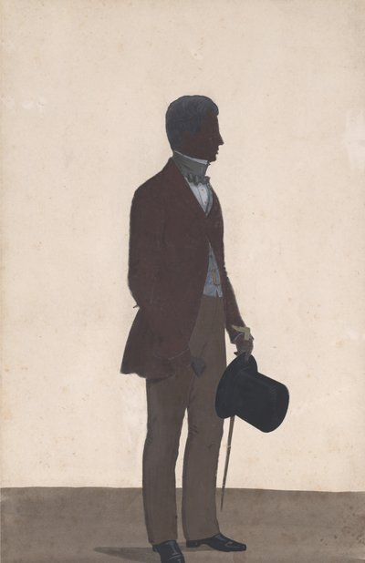 Ein junger Mann, stehend, Ganzkörpersilhouette, Profil nach rechts, 1850 von WH Beaumont