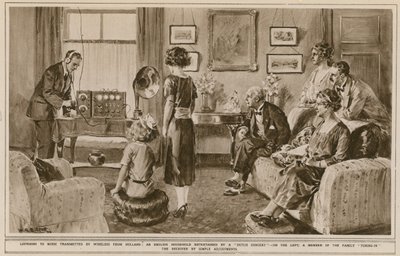 Musik hören, die drahtlos aus Holland übertragen wird von W.R.S. Stott