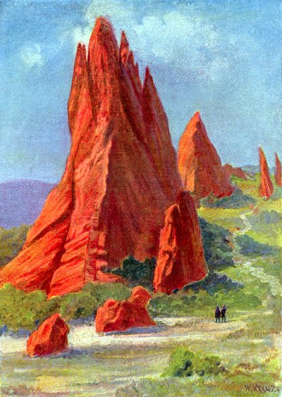 Der Garten der Götter in Colorado, ca. 1880 von W. (after) Kranz