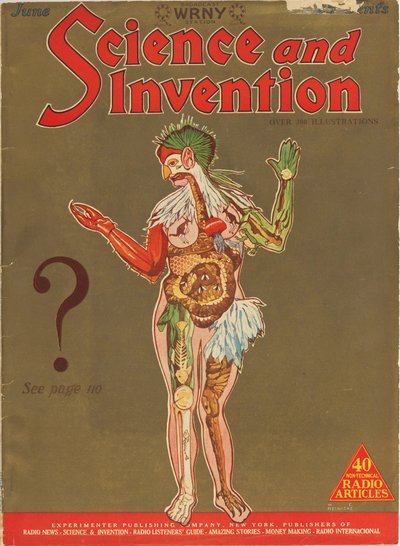 Titelbild des Science and Invention Magazine, Juni 1927 von W. E. Reinicke