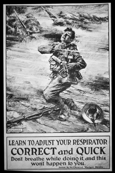 Amerikanisches Armeeposter warnt vor Gasangriff von W. G. (after) Thayer