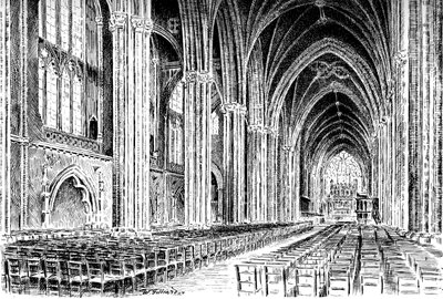 Innenraum der Kathedrale von Bristol von W. Gilliard
