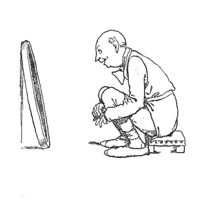 Er kicherte vor Freude, ca. 1930 von William Heath Robinson