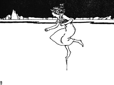 Sie rannte so schnell sie konnte, ca. 1930 von William Heath Robinson