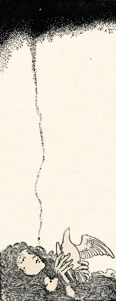 Es war ein kleiner Vogel, der mit den Flügeln schlug, um 1930 von William Heath Robinson