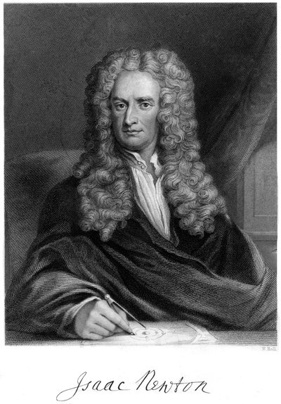 Sir Isaac Newton, englischer Mathematiker, Astronom und Physiker, 19. Jahrhundert von W. Holl