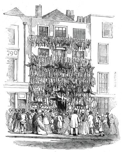 Geflügelhändlerladen, Holborn-Hill (1845) von W. J. Linton