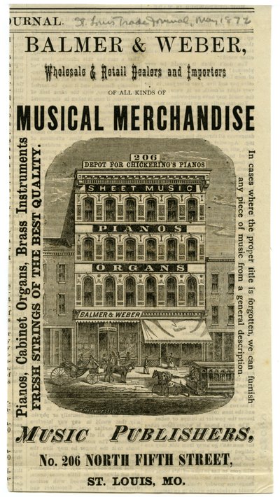 Balmer und Weber Groß- und Einzelhändler und Importeure von Musikalien, 206 North Fourth Street. von W. Mackwitz