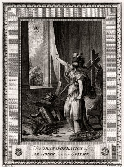 Die Verwandlung der Arachne in eine Spinne, 1775 von W. Walker