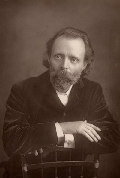 Thomas Henry Hall Caine (1853-1931) englischer Romanautor. Begleiter von Dante Gabriel Rossetti am Ende von dessen Leben (1881-1882) von W. and D. (after) Downey