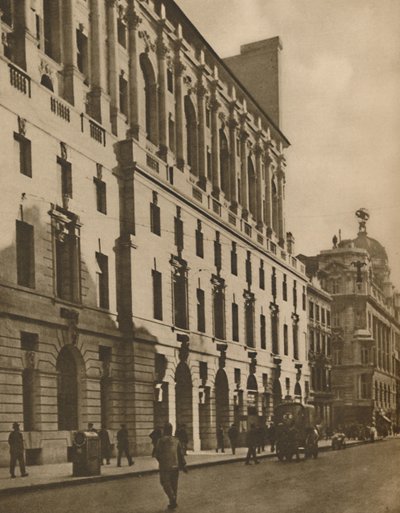 Gebäude, die das neue London in der Moorgate Street repräsentieren von Walter Benington