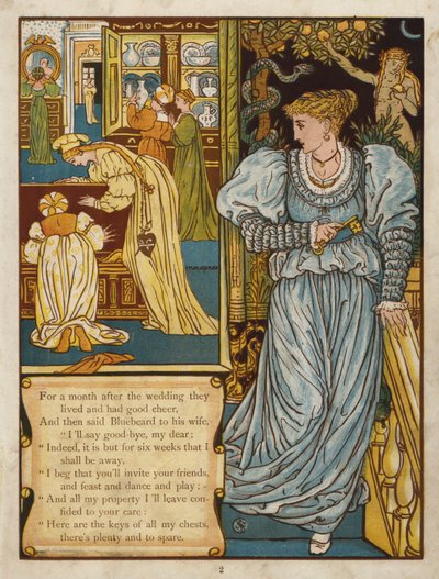 Blaubart (Farblitho) von Walter Crane