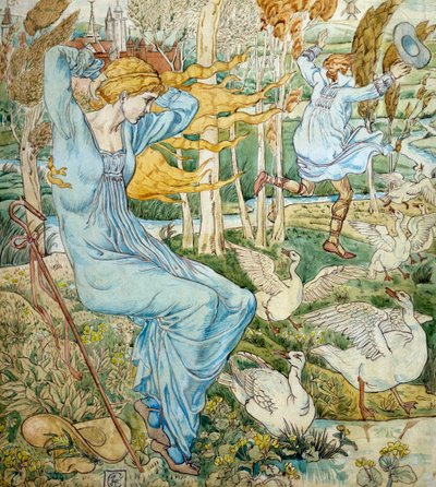 Das Mädchen mit den Gänsen von Walter Crane