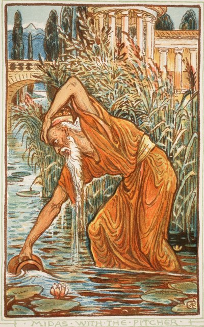 Midas mit dem Krug, Illustration aus 