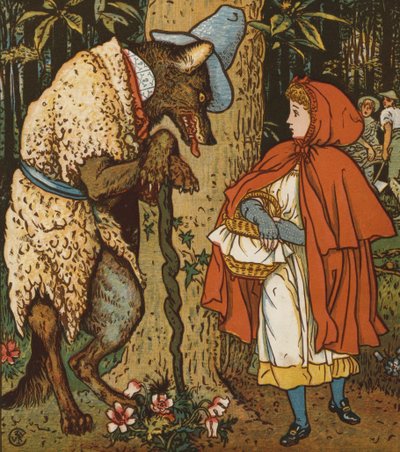 Rotkäppchen (Farblithographie) von Walter Crane
