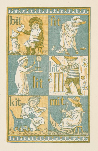 Reimwörter, die mit dem Buchstaben T enden. The Golden Primer von Walter Crane