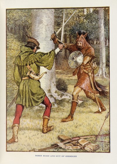 Robin Hood und Guy von Gisborne von Walter Crane