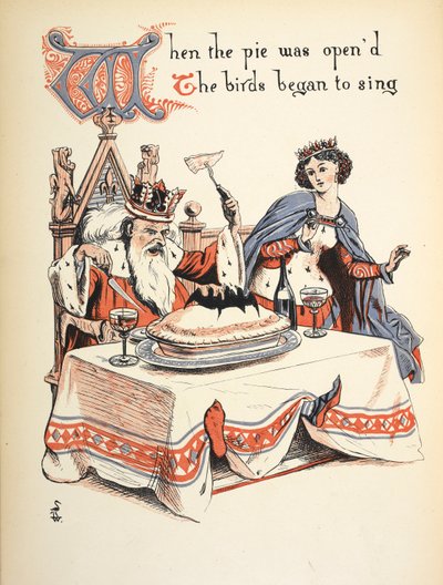 Als der Kuchen geöffnet wurde, begannen die Vögel zu singen. von Walter Crane