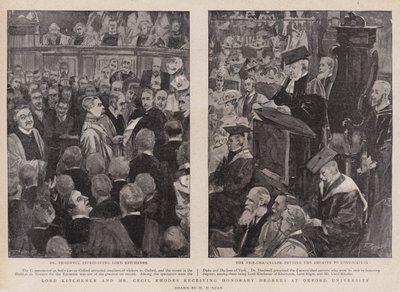 Lord Kitchener und Mr. Cecil Rhodes erhalten Ehrenabschlüsse an der Universität Oxford von Walter Duncan