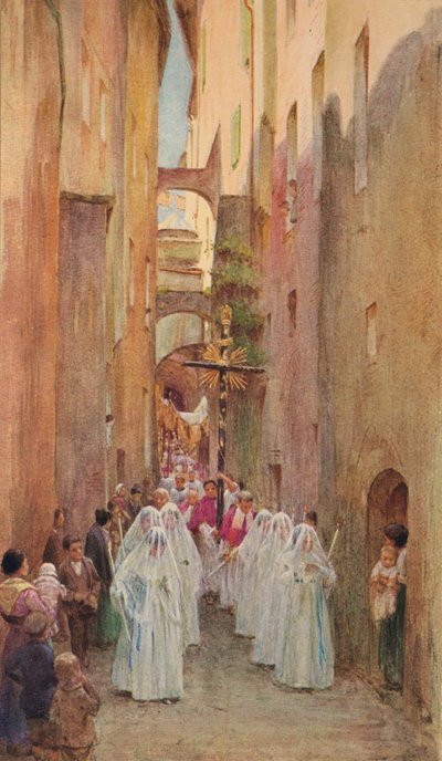 Eine Prozession in San Remo, ca. 1910, 1912 von Walter Frederick Roofe Tyndale