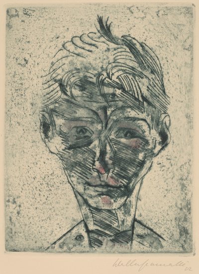 Knabenkopf, Selbstporträt von Walter Gramatte