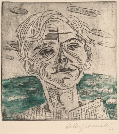 Mann am Meer (Selbstporträt) von Walter Gramatte