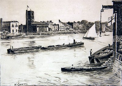 Chelsea Old Church von Battersea von Walter Greaves
