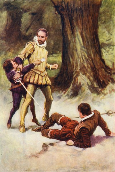 Illustration für Kenilworth von Sir Walter Scott von Walter Grieve