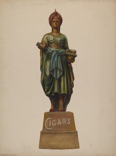Zigarrenladen-Figur, um 1937 von Walter Hochstrasser