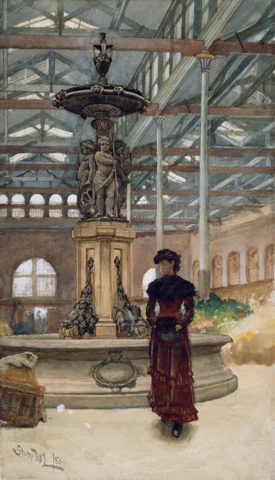Alte Markthalle und Brunnen, Birmingham von Walter Langley
