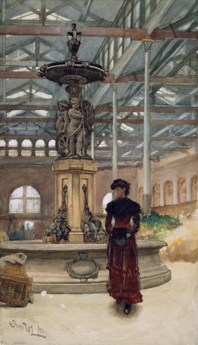 Alte Markthalle und Brunnen, Birmingham von Walter Langley