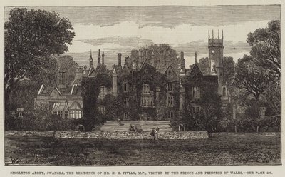 Singleton Abbey, Swansea, die Residenz von Mr. H. H. Vivian, MP, besucht vom Prinzen und der Prinzessin von Wales von Walter Paget