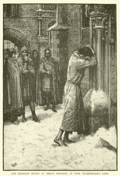 Der Kaiser Heinrich IV. tut Buße am Tor von Papst Hildebrand von Walter Paget