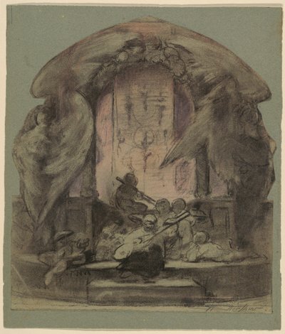 Design für eine bemalte Wanddekoration von Walter Shirlaw