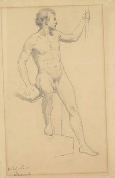 Sitzender männlicher Akt, ca. 1870-77 von Walter Shirlaw