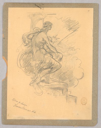 Sitzende Frau (Motiv für Design) von Walter Shirlaw