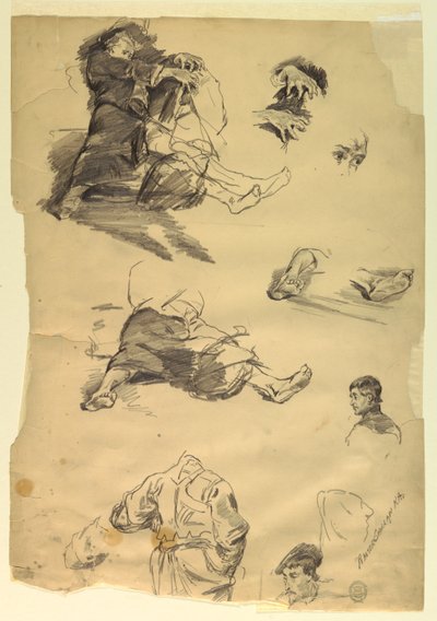 Studien von Figuren für eine historische Darstellung von Walter Shirlaw