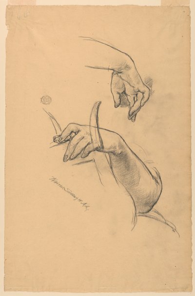 Studien des linken Arms und der rechten Hand einer Frau von Walter Shirlaw