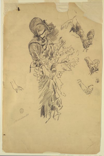 Studie einer Figur für "In den Bergen" von Walter Shirlaw