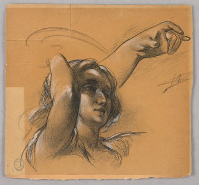 Studie des Kopfes und der Arme einer Figur von Walter Shirlaw