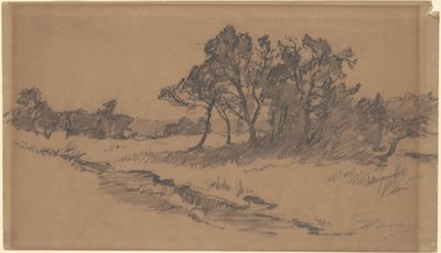 Bäume auf einem Feld von Walter Shirlaw