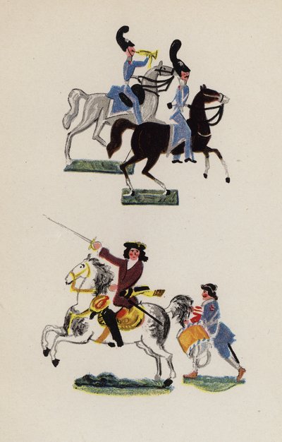 Altes Spielzeug bemalt von Walter Trier (Farblithografie) von Walter Trier