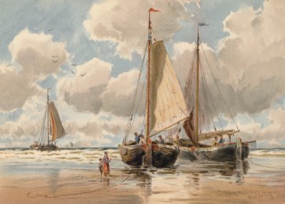 Niederländische Pinken bei Ebbe von Walter William May