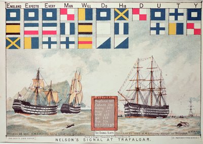 Nelsons Signal bei Trafalgar 1805, aus 