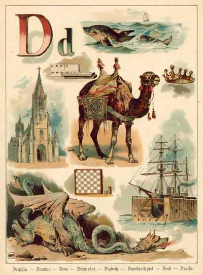 Buchstabe D (Chromolitho) von Walter Zweigle