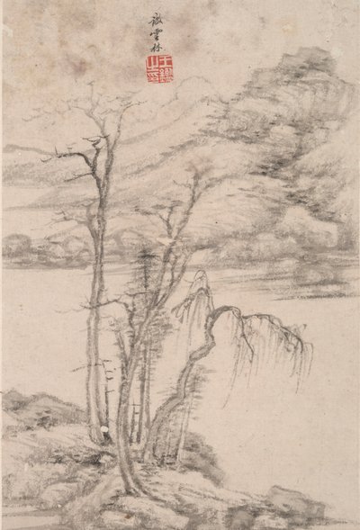 Landschaft im Stil verschiedener alter Meister: Landschaft nach Ni Zan (1301 von Wang Jian