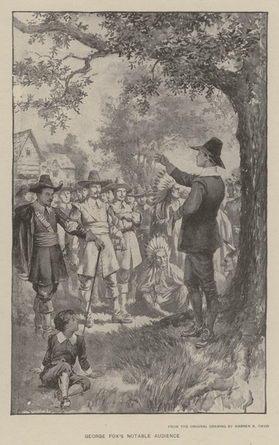 George Foxs bemerkenswertes Publikum (Lithographie) von Warren B. Davis