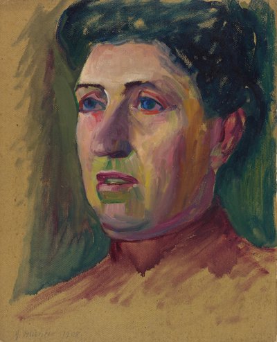 Beidseitig bemalt: 1. Kopf, nur das Gesicht in Farben ausgeführt; 2. Weiblicher Kopf von Wassily Kandinsky, Gabriele Münter von Wassily Kandinsky