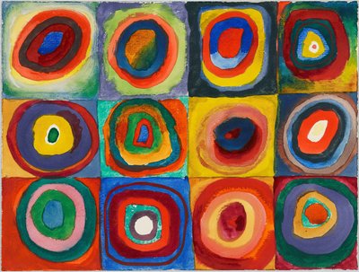 Farbstudie. Quadrate mit konzentrischen Kreisen, 1913 von Wassily Kandinsky