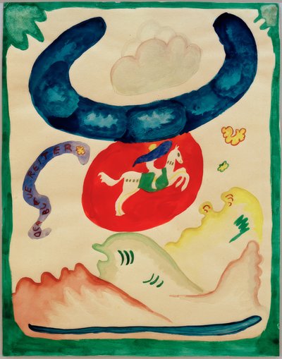 Entwurf für den Umschlag des Almanachs Der Blaue Reiter von Wassily Kandinsky